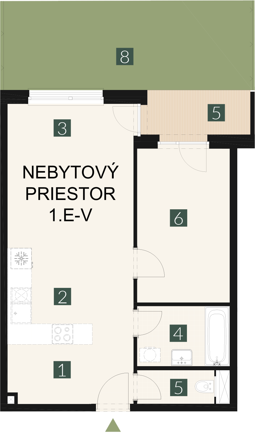 1.E-V 2+kk nebytový priestor