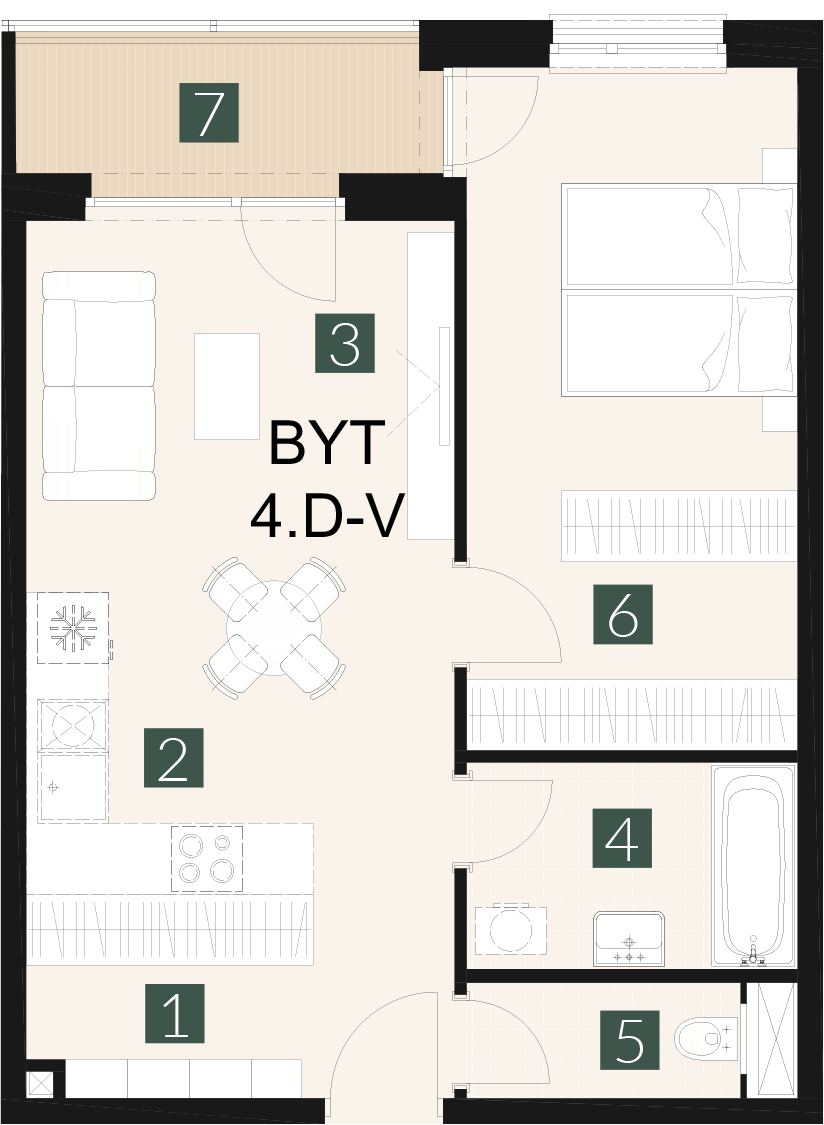 4.D-V 2 izbový byt