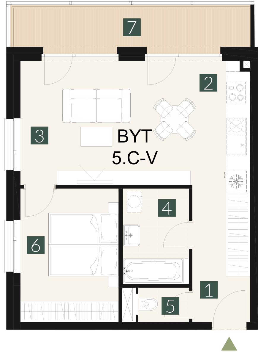 5.C-V 2 izbový byt