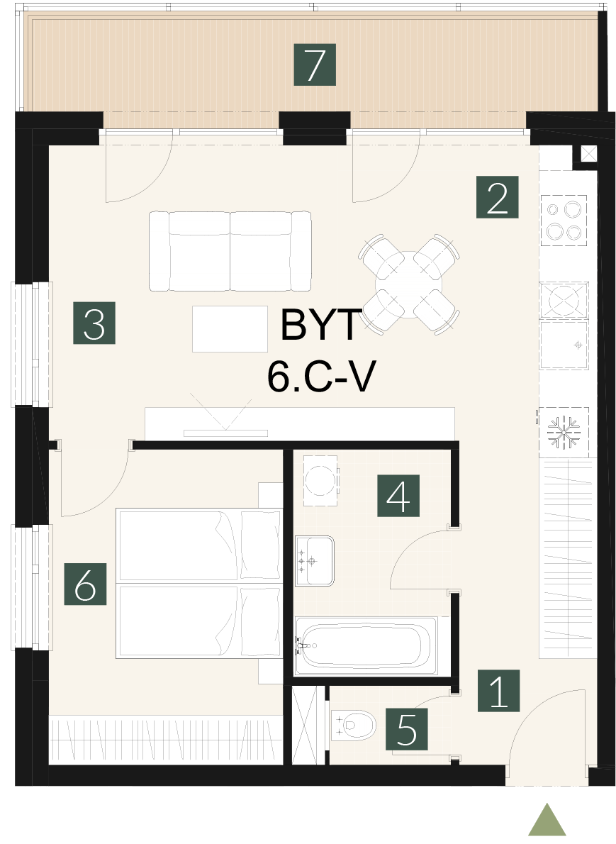 6.C-V 2 izbový byt