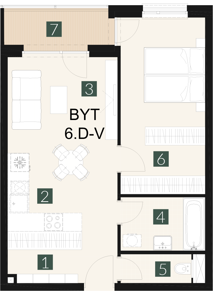 6.D-V 2 izbový byt