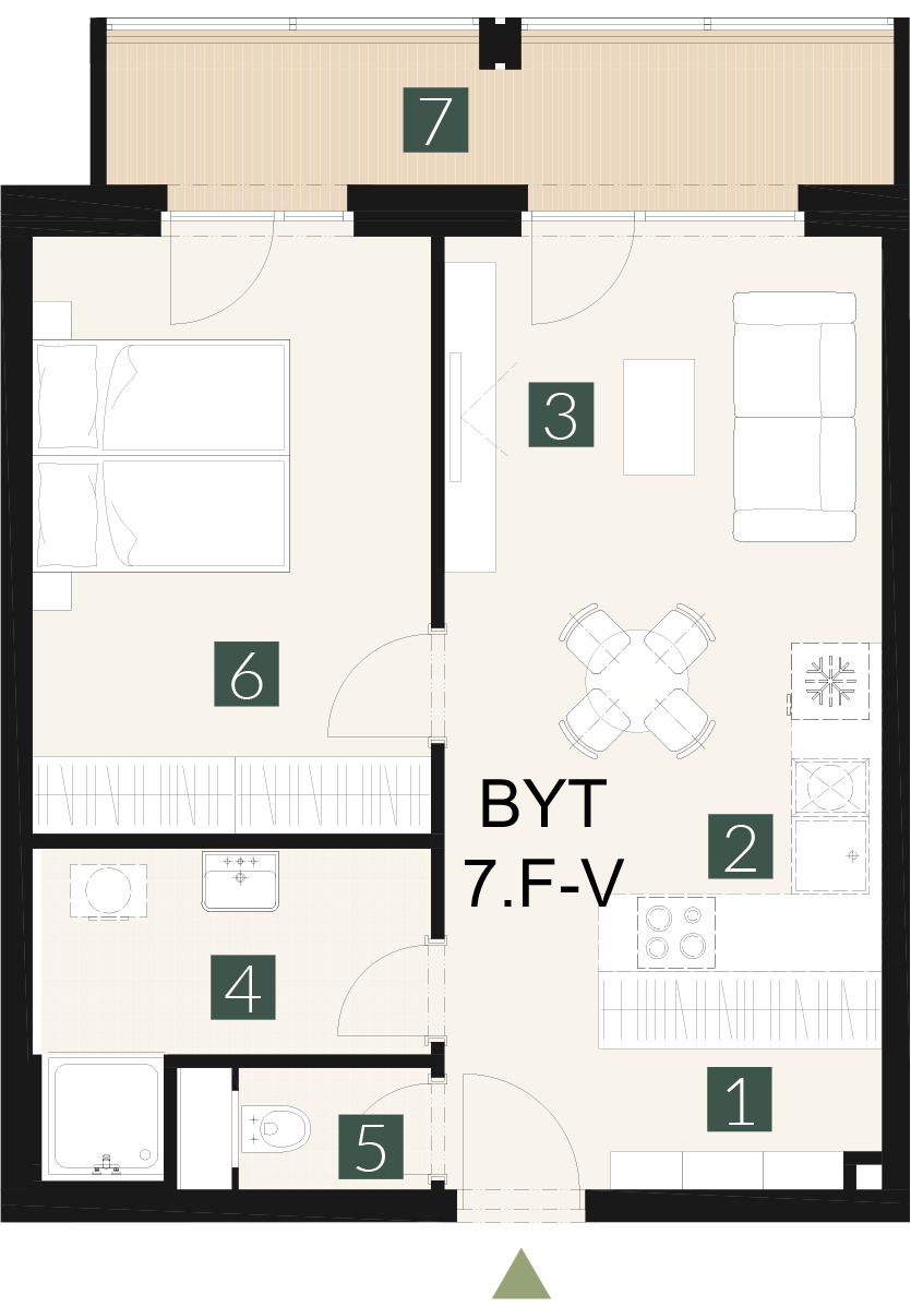 7.F-V 2 izbový byt