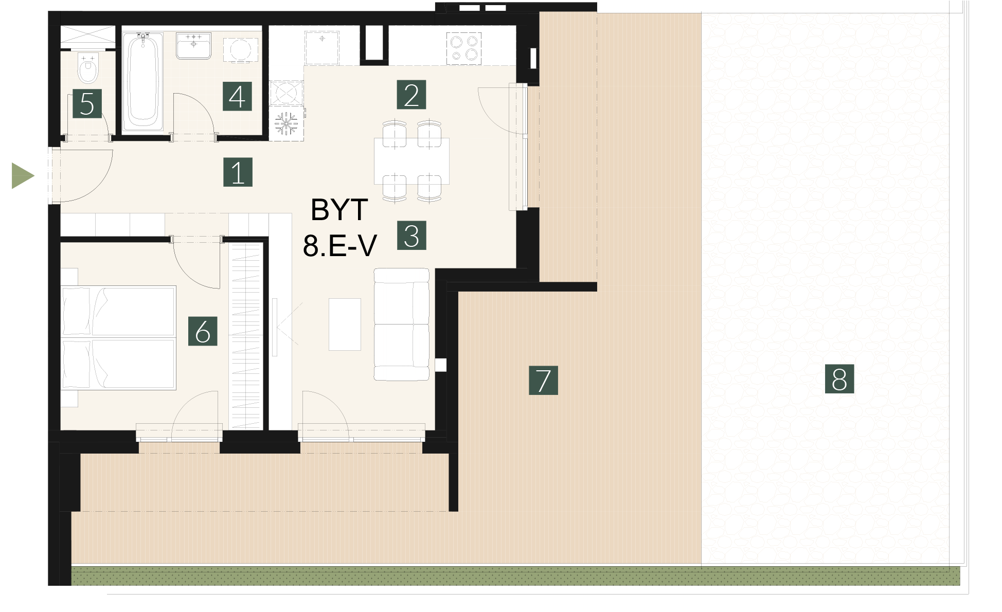 8.E-V 2 izbový byt